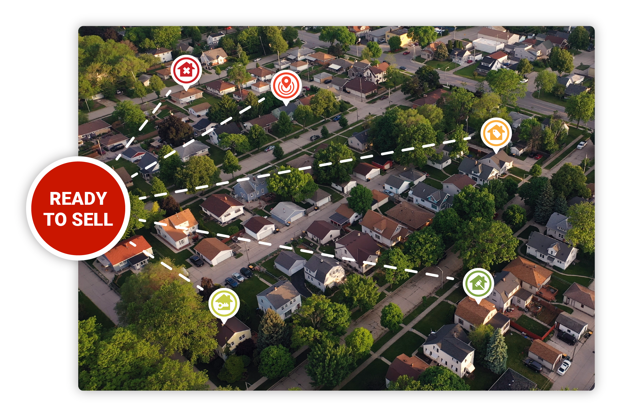 REDX infographic with a circle saying "Ready to Sell?" linking to a variety of lead types